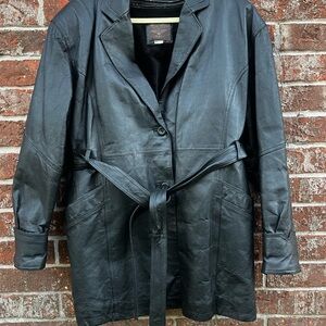 Vintage Moda Italia Bellagio Black Leather Jacket Women's Size XL